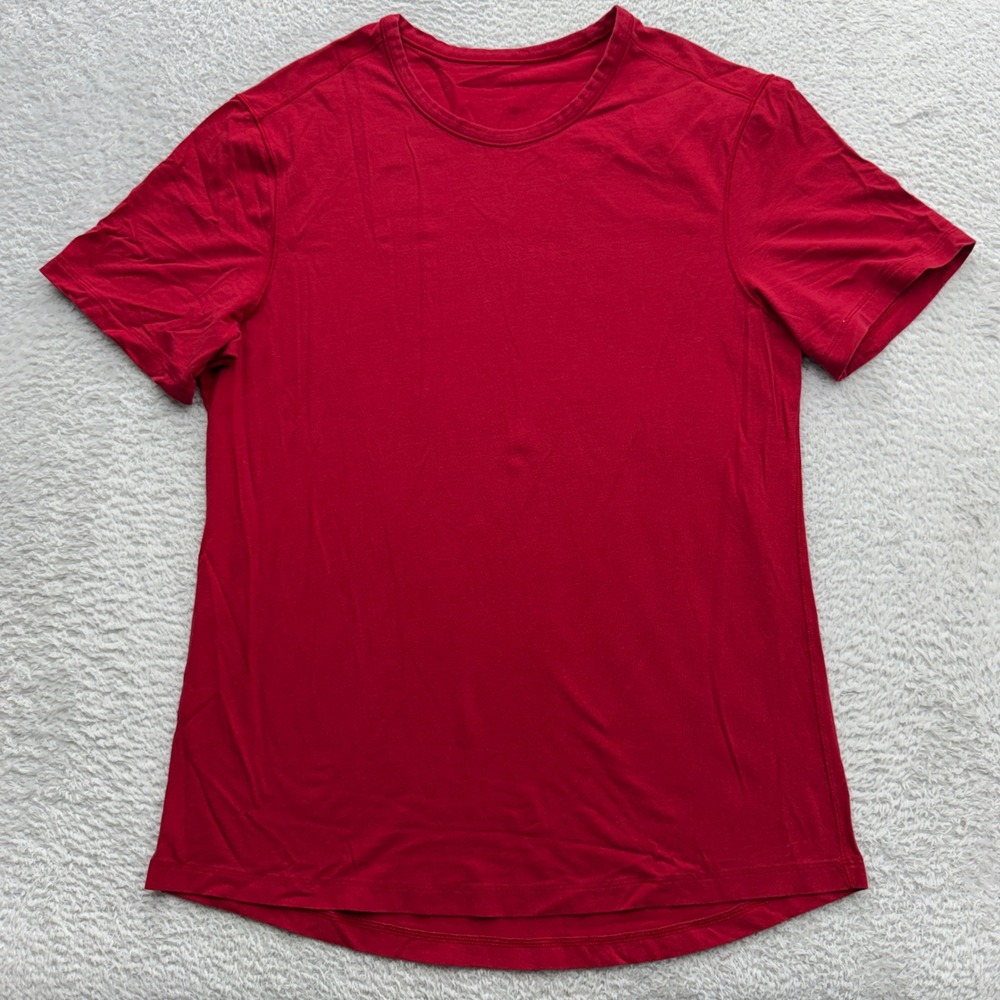 Lululemon Mens Red Short Sleeve Crew Neck Activewear T-Shirt Small